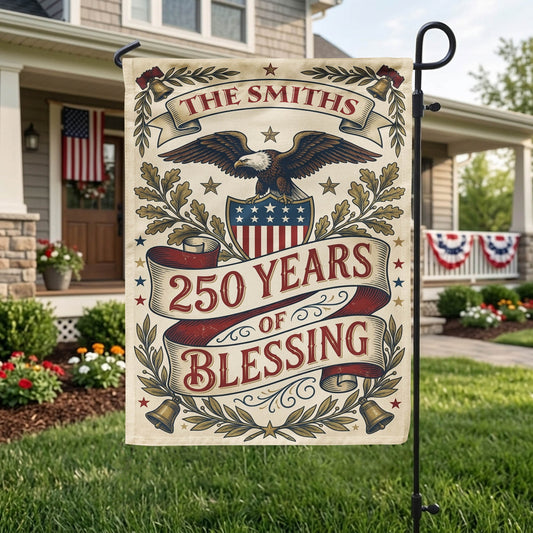 Personalized America 250th Garden Flag, 250th Anniversary USA Patriotic Flag, 250 Years American Flag, 1776-2026 Anniversary, 4th of July EKHI-05146462