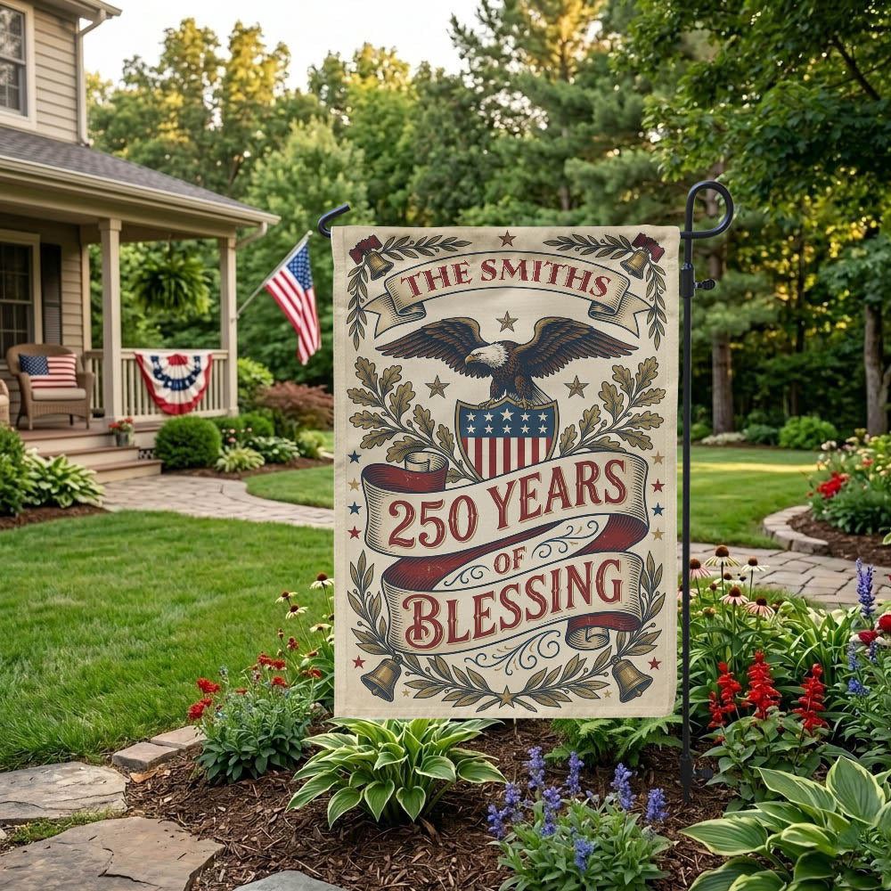 Personalized America 250th Garden Flag, 250th Anniversary USA Patriotic Flag, 250 Years American Flag, 1776-2026 Anniversary, 4th of July EKHI-05146462