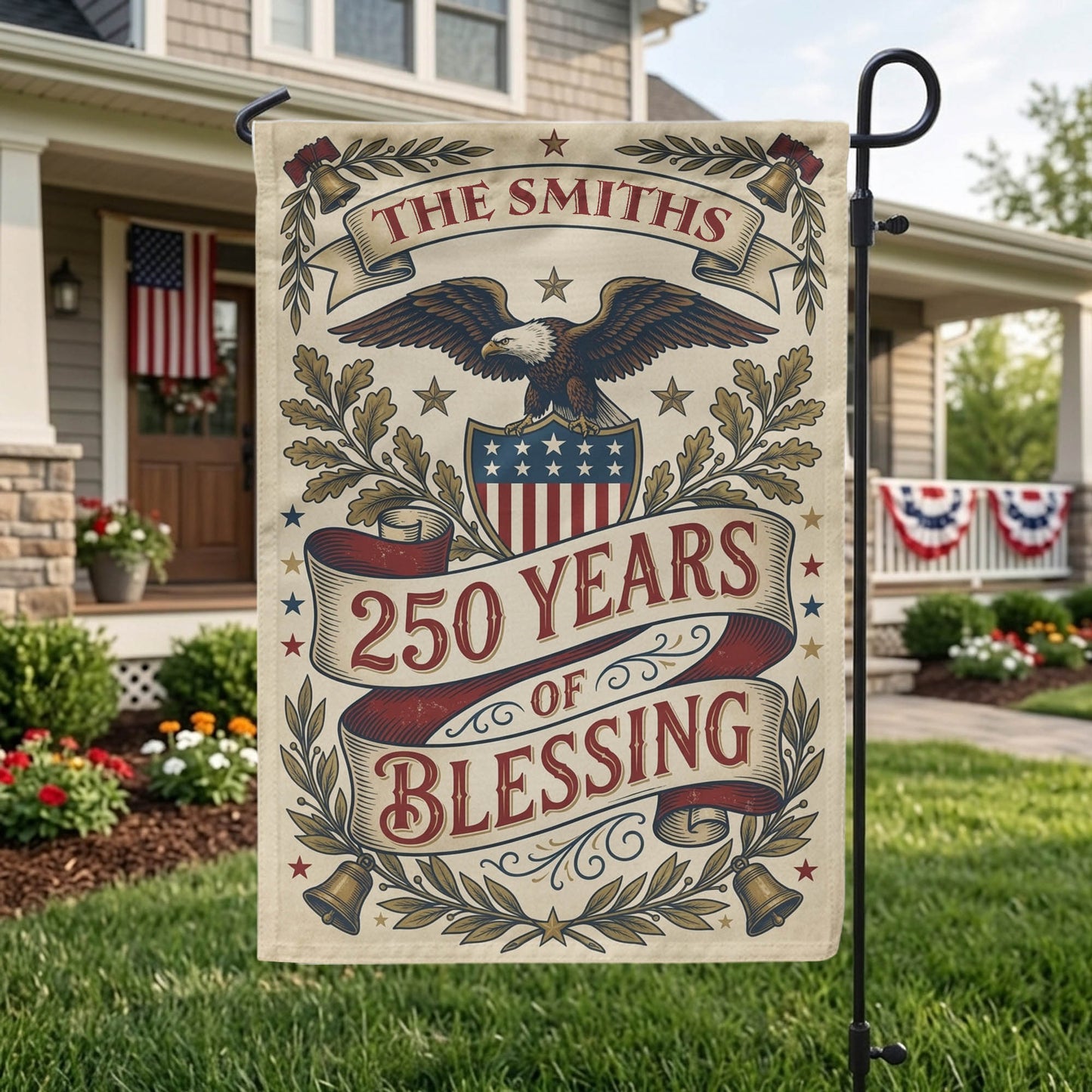 Personalized America 250th Garden Flag, 250th Anniversary USA Patriotic Flag, 250 Years American Flag, 1776-2026 Anniversary, 4th of July EKHI-05146462