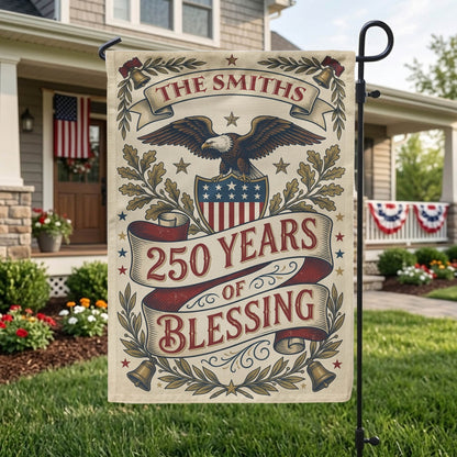 Personalized America 250th Garden Flag, 250th Anniversary USA Patriotic Flag, 250 Years American Flag, 1776-2026 Anniversary, 4th of July EKHI-05146462