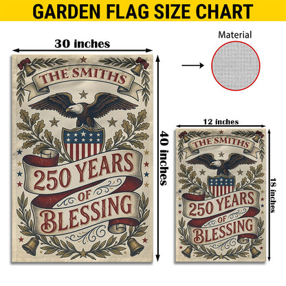 Personalized America 250th Garden Flag, 250th Anniversary USA Patriotic Flag, 250 Years American Flag, 1776-2026 Anniversary, 4th of July EKHI-05146462
