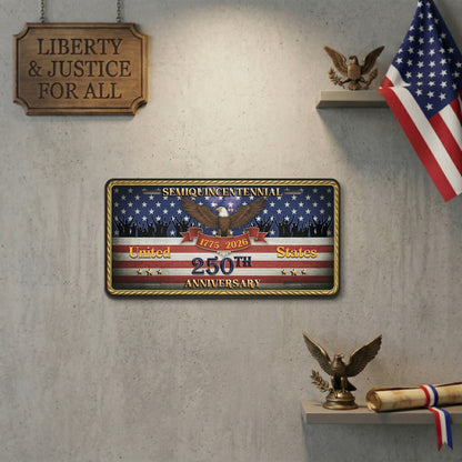 Patriotic USA 250th Anniversary License Plate , Veteran Gifts ETHY-01225201