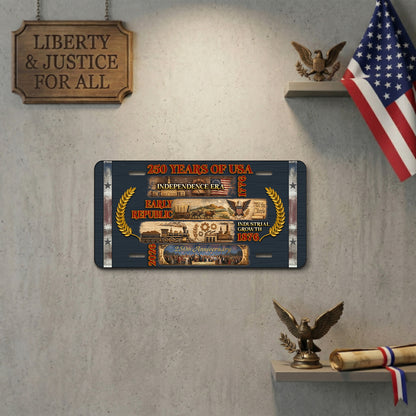 Commemorative 250th Anniversary License Plate, 1776-2026 USA History Patriotic License Plate, Home Decorations ETHY-01225201