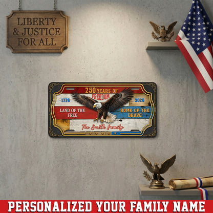 Personalized 250th Anniversary License Plate With Family Name, Patriotic Gifts ETHY-01225201