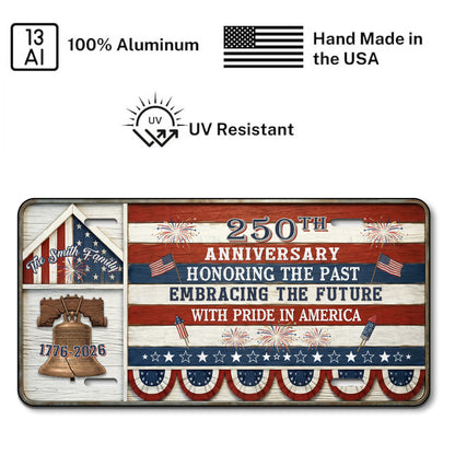 Custom 250th Anniversary License Plate, 1776-2026 Patriotic Gifts ETHY-01225201
