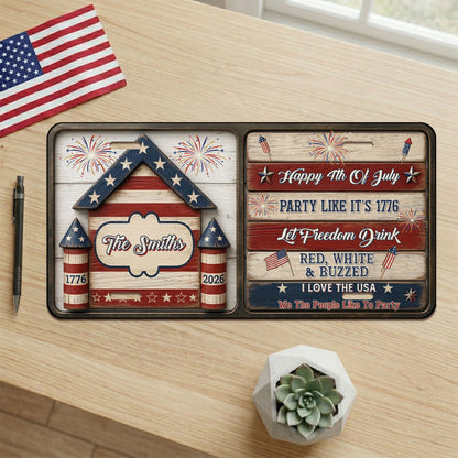 Personalized 250th Anniversary License Plate With Family Name, 1776-2026 Patriotic Independence Day Gifts ETHY-01225201