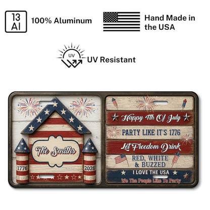 Personalized 250th Anniversary License Plate With Family Name, 1776-2026 Patriotic Independence Day Gifts ETHY-01225201
