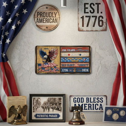 1776-2026 Patriotic 250th Anniversary License Plate, Patriotic Gifts ETHY-01225201