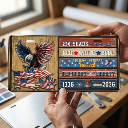 1776-2026 Patriotic 250th Anniversary License Plate, Patriotic Gifts ETHY-01225201