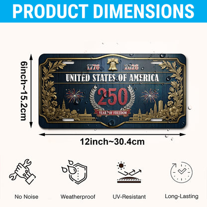 America's 250th Anniversary License Plate, 1776 Independence Day Gifts ETHY-01225201