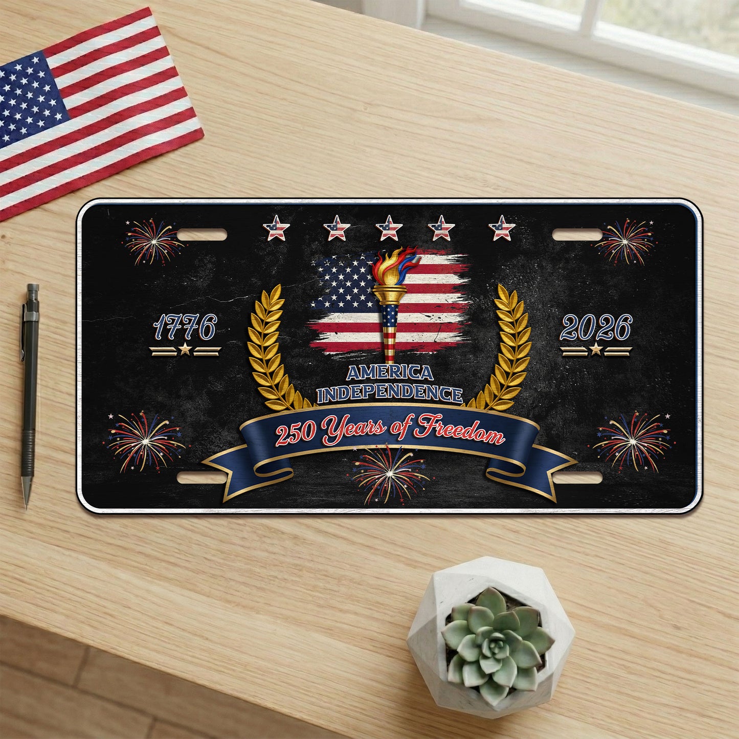 Patriotic License Plate, Gift for America's 250th Anniversary ETHY-01225201