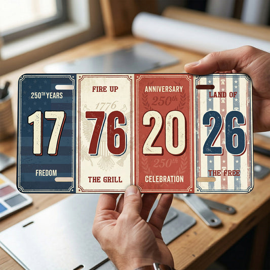 America 1776-2026 250th Anniversary License Plate, 250th Anniversary Gifts ETHY-01225201