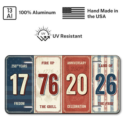 America 1776-2026 250th Anniversary License Plate, 250th Anniversary Gifts ETHY-01225201