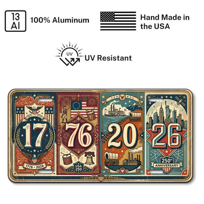 Patriotic USA 250th Anniversary License Plate, 250th Anniversary Gifts ETHY-01225201