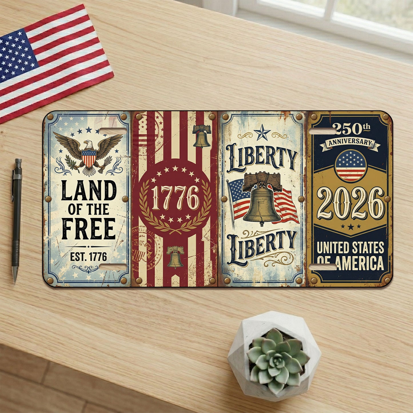 America 1776-2026 License Plate, 250th Anniversary Gifts ETHY-01225201