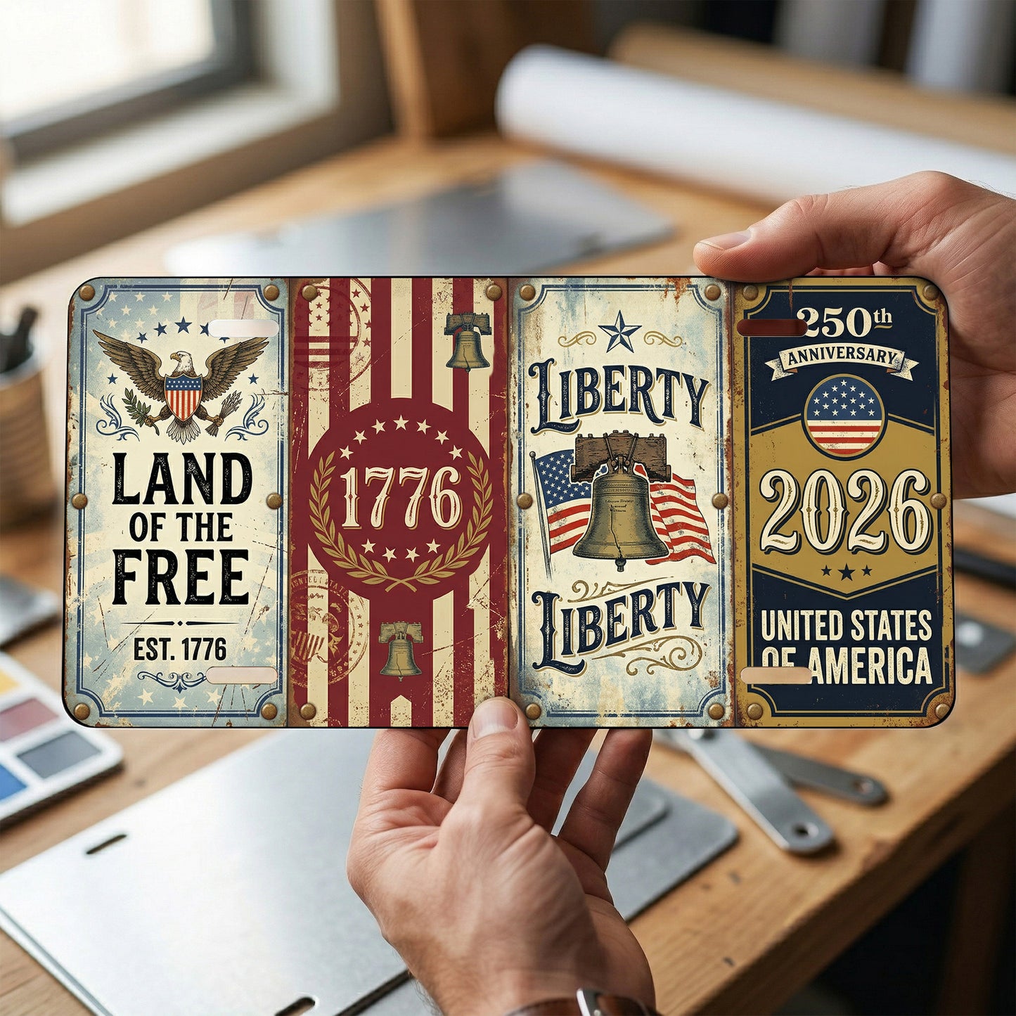 America 1776-2026 License Plate, 250th Anniversary Gifts ETHY-01225201