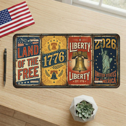 Vintage USA 250th Anniversary License Plate, Patriotic 1776-2026 Gifts ETHY-01225201