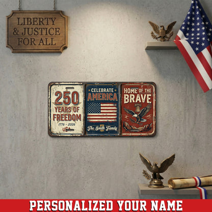 Personalized Vintage USA 250th Anniversary License Plate, Patriotic 1776-2026 Gifts ETHY-01225201