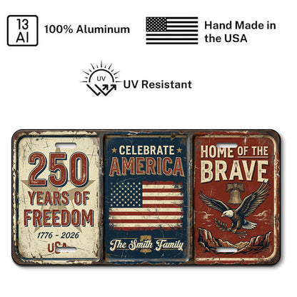 Personalized Vintage USA 250th Anniversary License Plate, Patriotic 1776-2026 Gifts ETHY-01225201