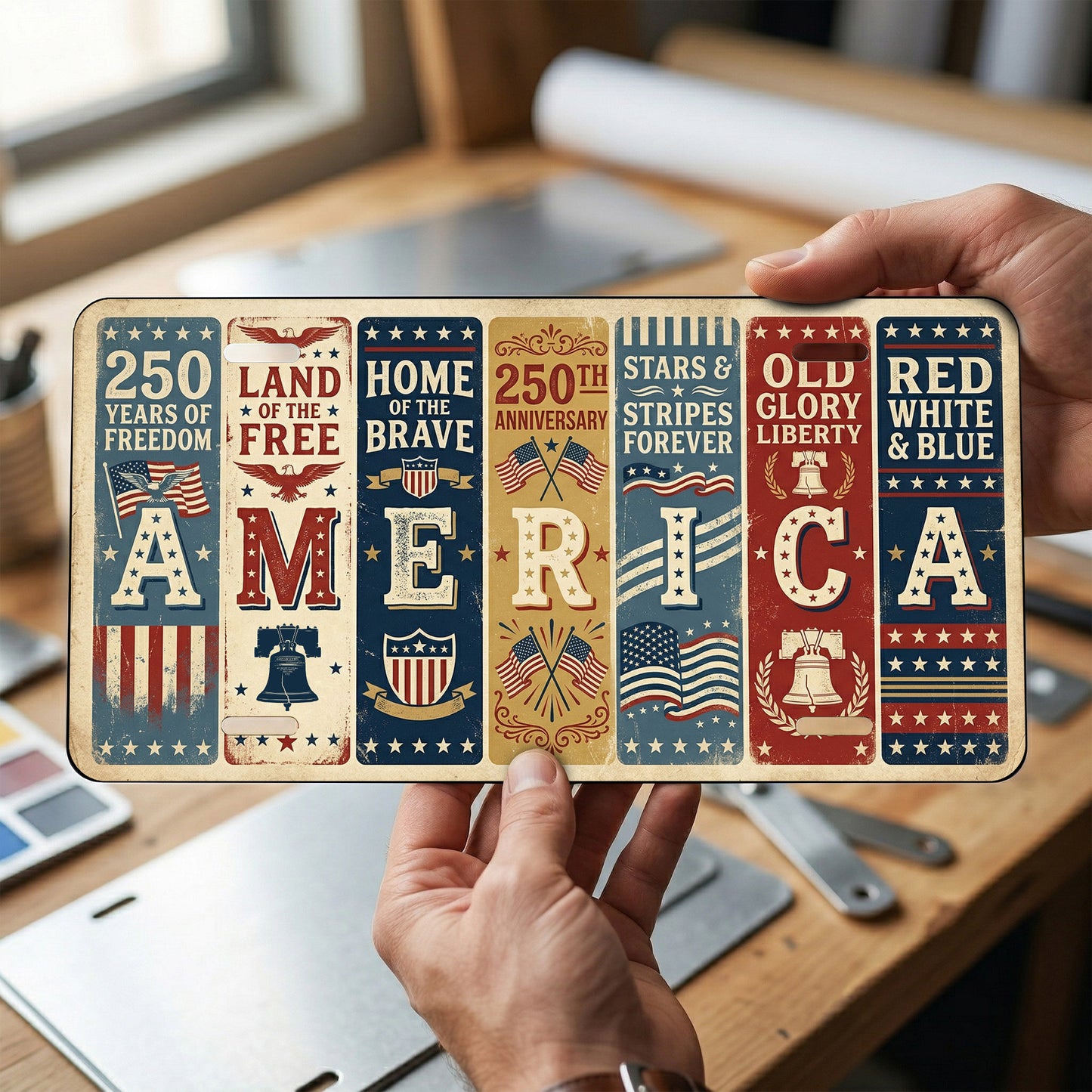 Patriotic 1776-2026 250th Anniversary License Plate, 250th Anniversary Gifts ETHY-01225201