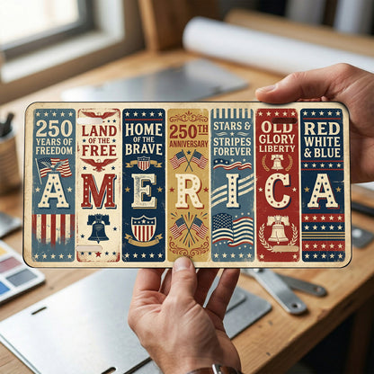 Patriotic 1776-2026 250th Anniversary License Plate, 250th Anniversary Gifts ETHY-01225201