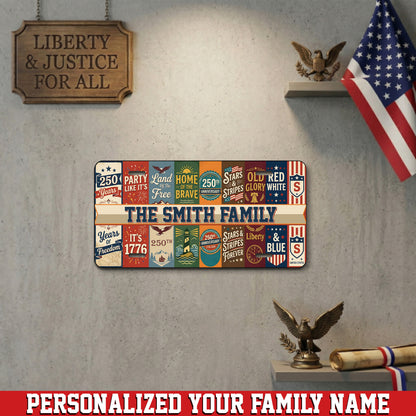Personalized 250th Anniversary License Plate, Patriotic USA Family Gift ETHY-01225201