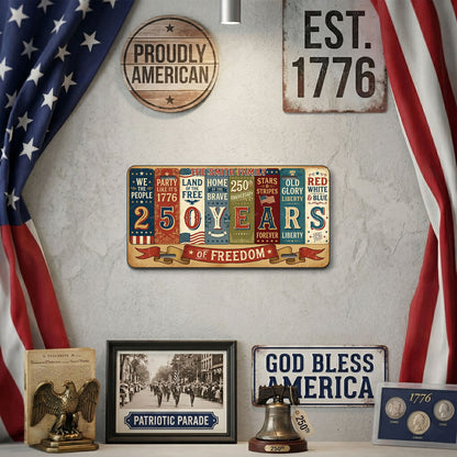 Custom 1776 Patriotic License Plate, 250th Anniversary Gifts for Family ETHY-01225201