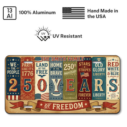 Custom 1776 Patriotic License Plate, 250th Anniversary Gifts for Family ETHY-01225201