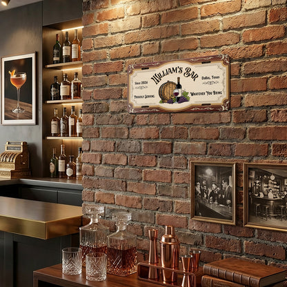 Personalized Basement Bar License Plate, Man Cave Decor, Wine Lover Gifts ETHY-04085924