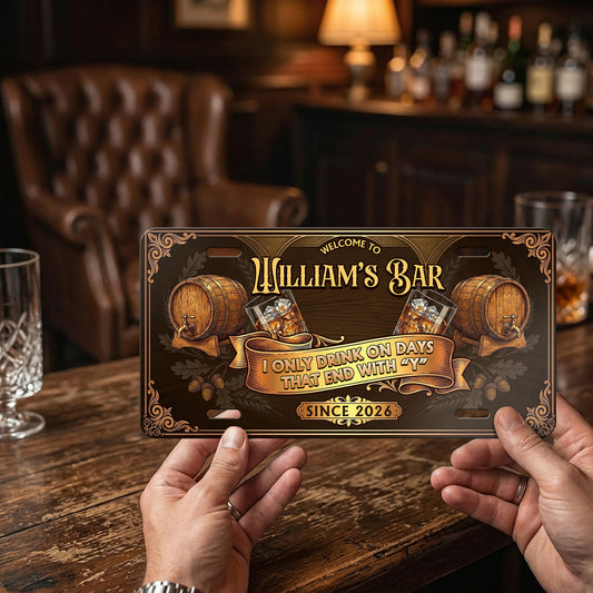 Personalized Basement Bar License Plate, Whiskey And Basement Plate, Bar Decor ETHY-04085924