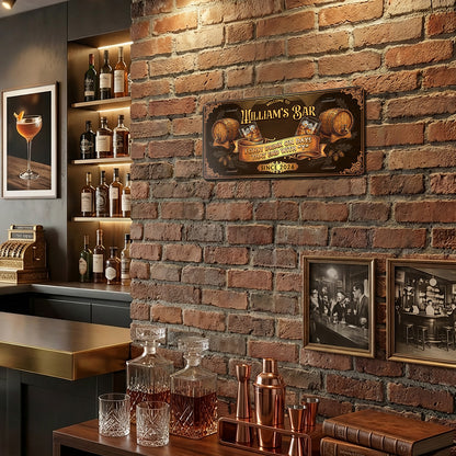 Personalized Basement Bar License Plate, Whiskey And Basement Plate, Bar Decor ETHY-04085924