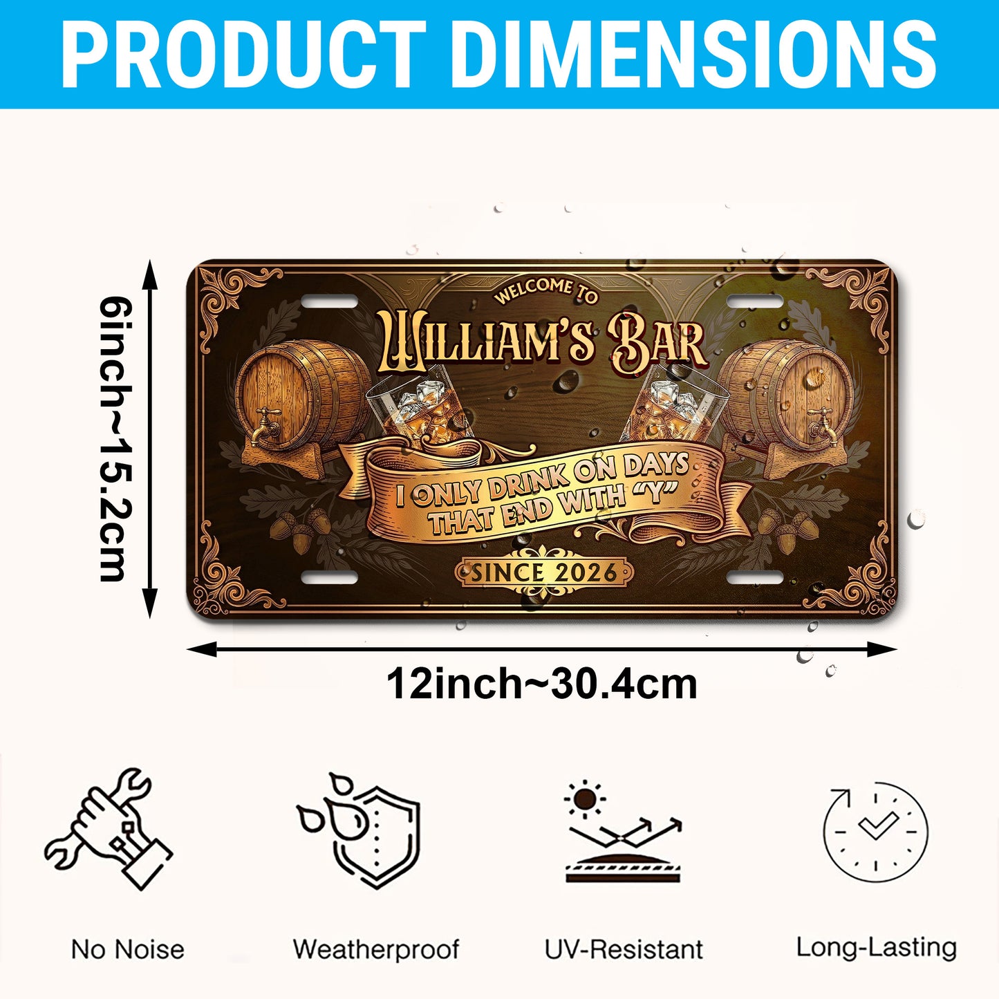 Personalized Basement Bar License Plate, Whiskey And Basement Plate, Bar Decor ETHY-04085924