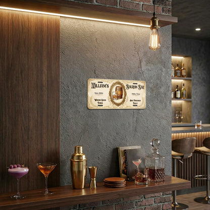 Personalized Bourbon Bar License Plate, Basement Bar Wall Decor, Gift For Him ETHY-04085924