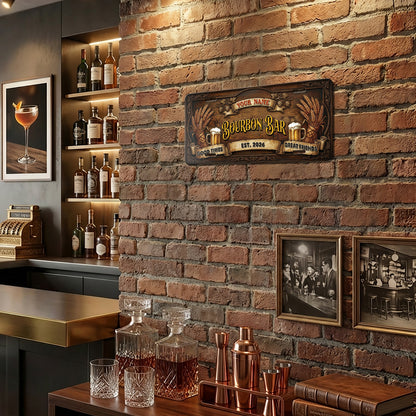 Custom Bourbon Bar License Plate, Basement Bar Wall Decor, Gift For Him ETHY-04085924