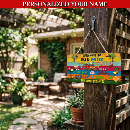 Personalized Patio Rules Bar License Plate, Garden Bar Decor, Home Decor Gift ETHY-04085924