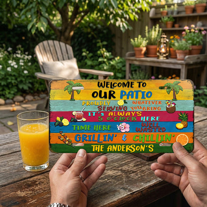Personalized Patio Rules Bar License Plate, Garden Bar Decor, Home Decor Gift ETHY-04085924