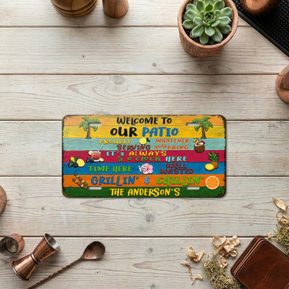 Personalized Patio Rules Bar License Plate, Garden Bar Decor, Home Decor Gift ETHY-04085924