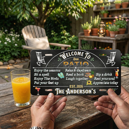 Personalized Patio License Plate With Name, Outdoor Bar Hanging, Gift for Dad ETHY-04085924