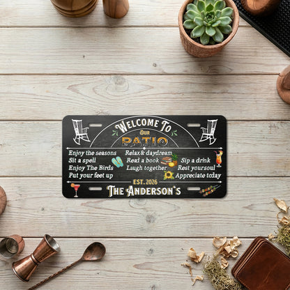 Personalized Patio License Plate With Name, Outdoor Bar Hanging, Gift for Dad ETHY-04085924
