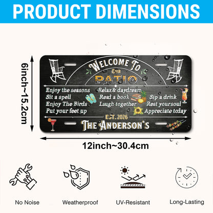 Personalized Patio License Plate With Name, Outdoor Bar Hanging, Gift for Dad ETHY-04085924