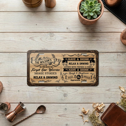 Personalized Patio Retreat License Plate With Name, Outdoor Bar Hanging, Dad's Gift ETHY-04085924