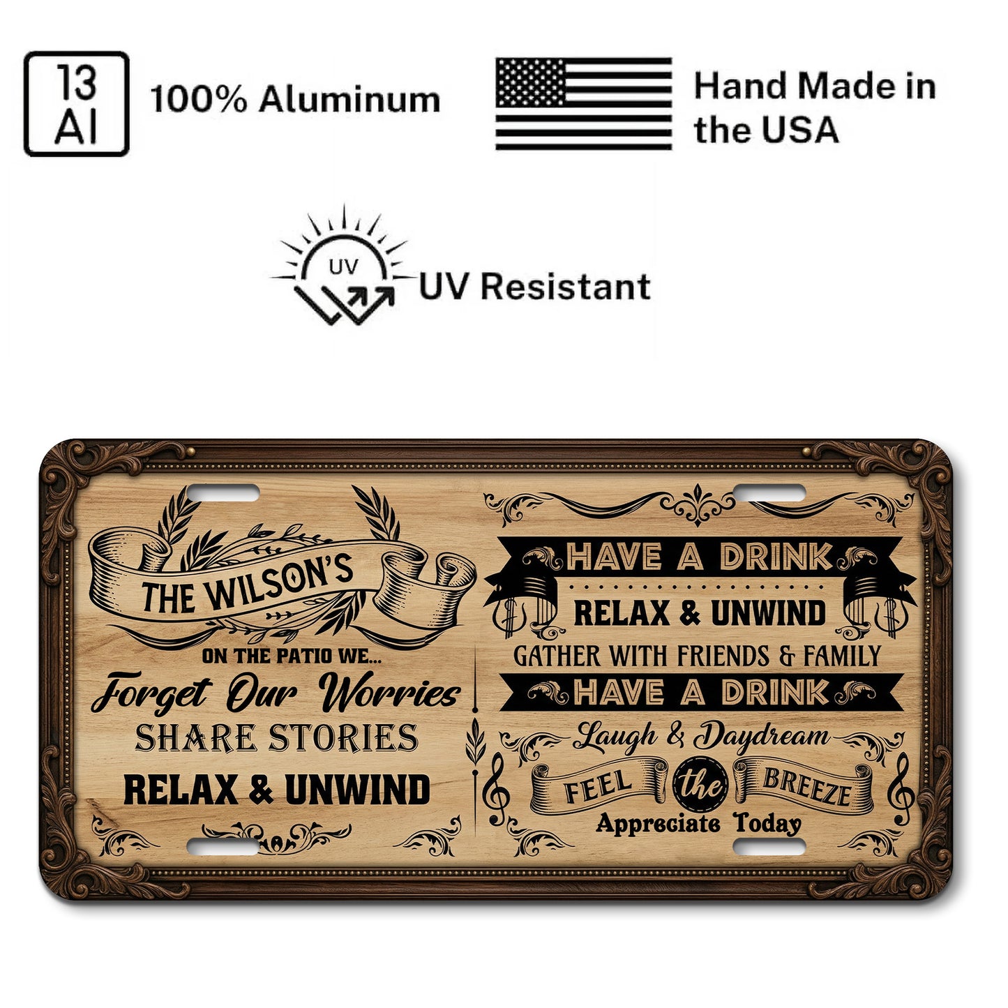 Personalized Patio Retreat License Plate With Name, Outdoor Bar Hanging, Dad's Gift ETHY-04085924