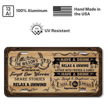 Personalized Patio Retreat License Plate With Name, Outdoor Bar Hanging, Dad's Gift ETHY-04085924