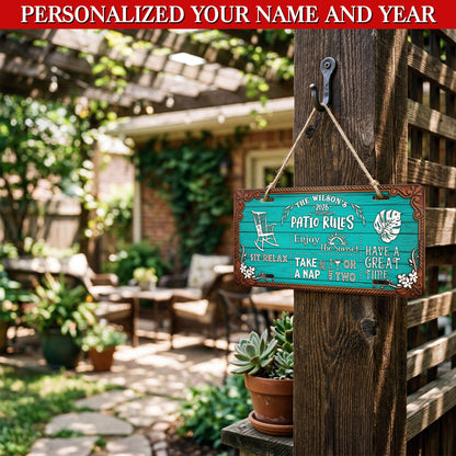 Personalized Patio Rules License Plate, Backyard Decor, Housewarming Gift ETHY-04085924