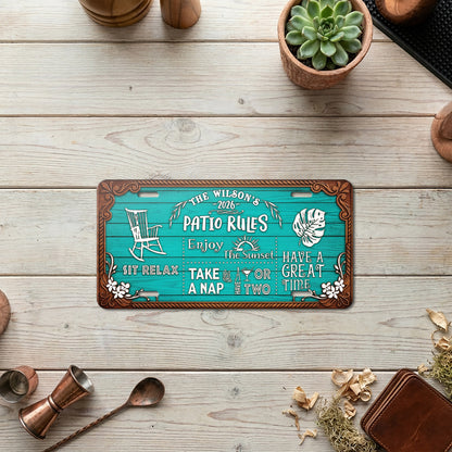 Personalized Patio Rules License Plate, Backyard Decor, Housewarming Gift ETHY-04085924