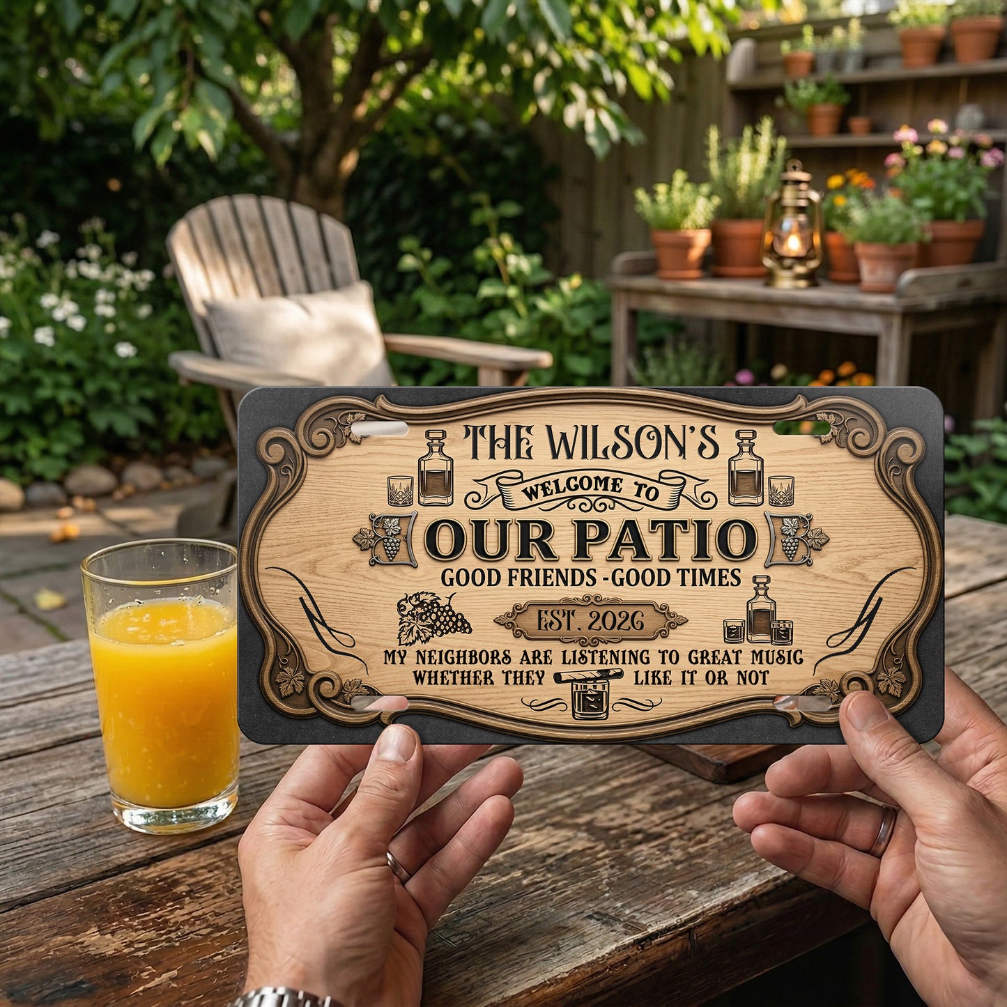 Personalized Patio Rules License Plate for Backyard Wall Decor, Housewarming Gift, Patio Decor ETHY-04085924