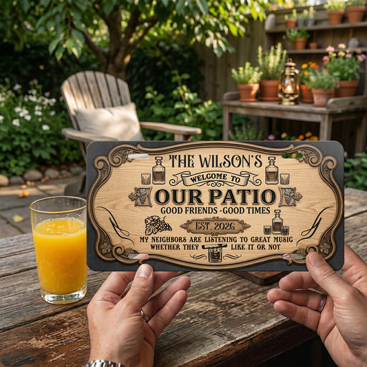 Personalized Patio Rules License Plate for Backyard Wall Decor, Housewarming Gift, Patio Decor ETHY-04085924