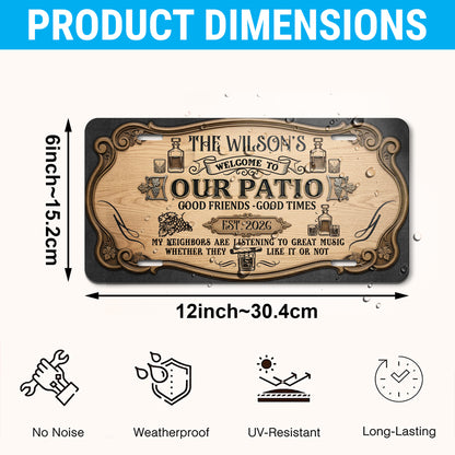 Personalized Patio Rules License Plate for Backyard Wall Decor, Housewarming Gift, Patio Decor ETHY-04085924