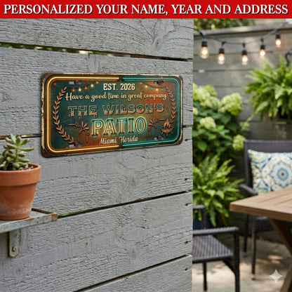 Custom Patio License Plate With Name, Year And Address, Housewarming Gift For Dad
 ETHY-04085924