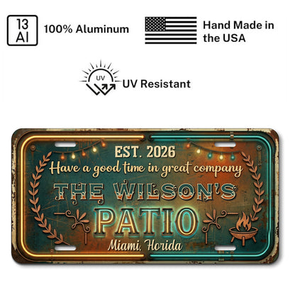 Custom Patio License Plate With Name, Year And Address, Housewarming Gift For Dad
 ETHY-04085924